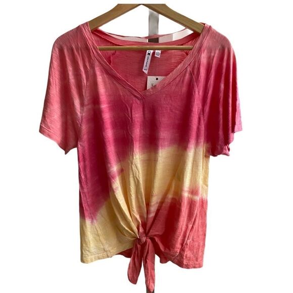 Cable and Gauge Tie Front Tie Dye Short Sleeve Tee - Picture 6 of 10